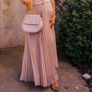 Zara Pleated Nude Maxi Skirt - Sz M